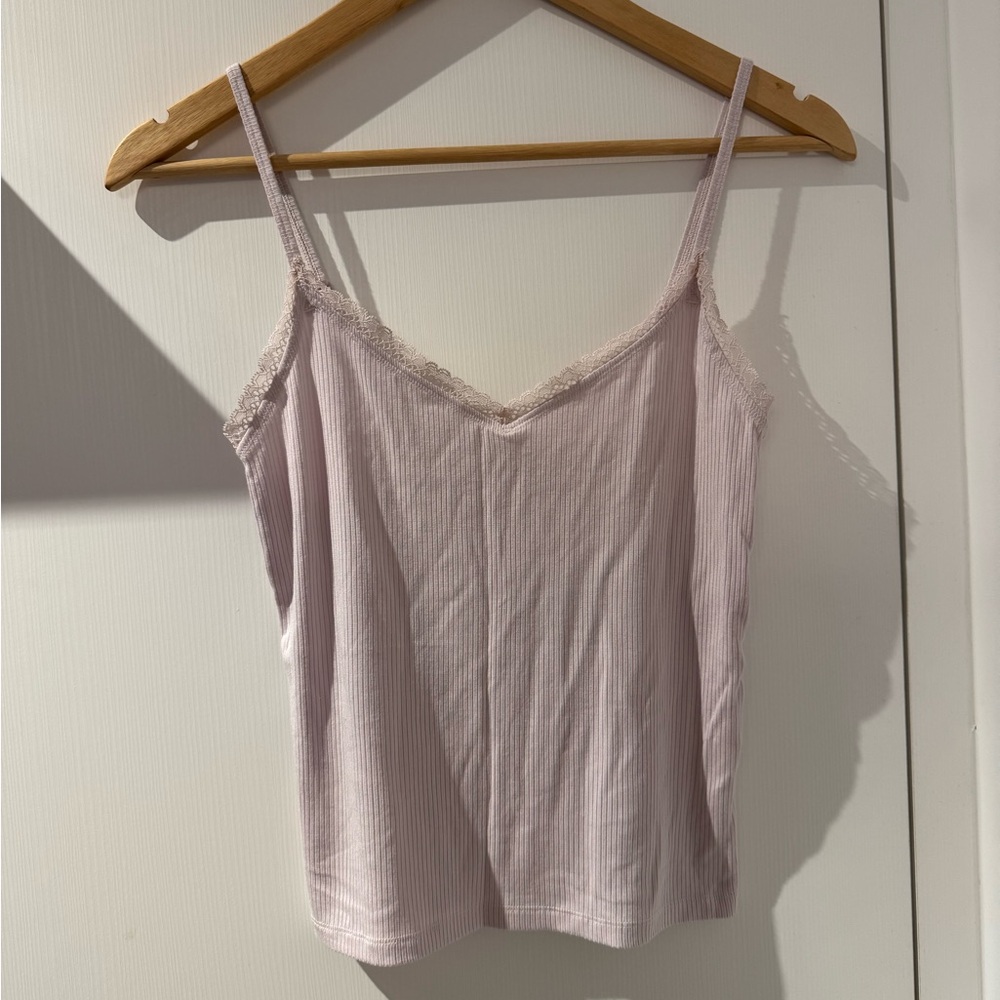 Wilfred Ribbed Tank Top with Lace Edges
